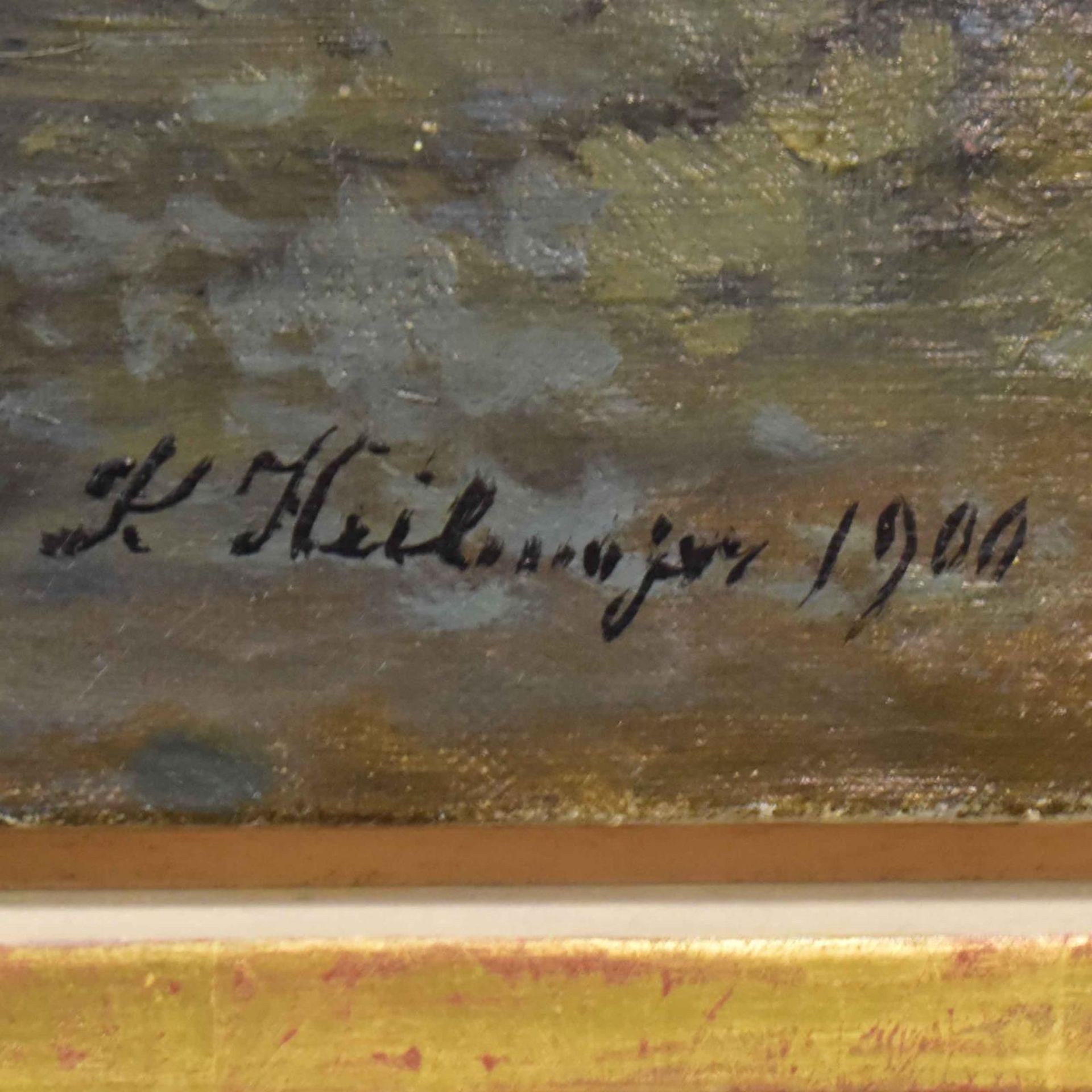 HEILMAYR, KARL (?). Blick von der Villa Doria auf San Pietro. Öl/Leinwand. - Bild 2 aus 3