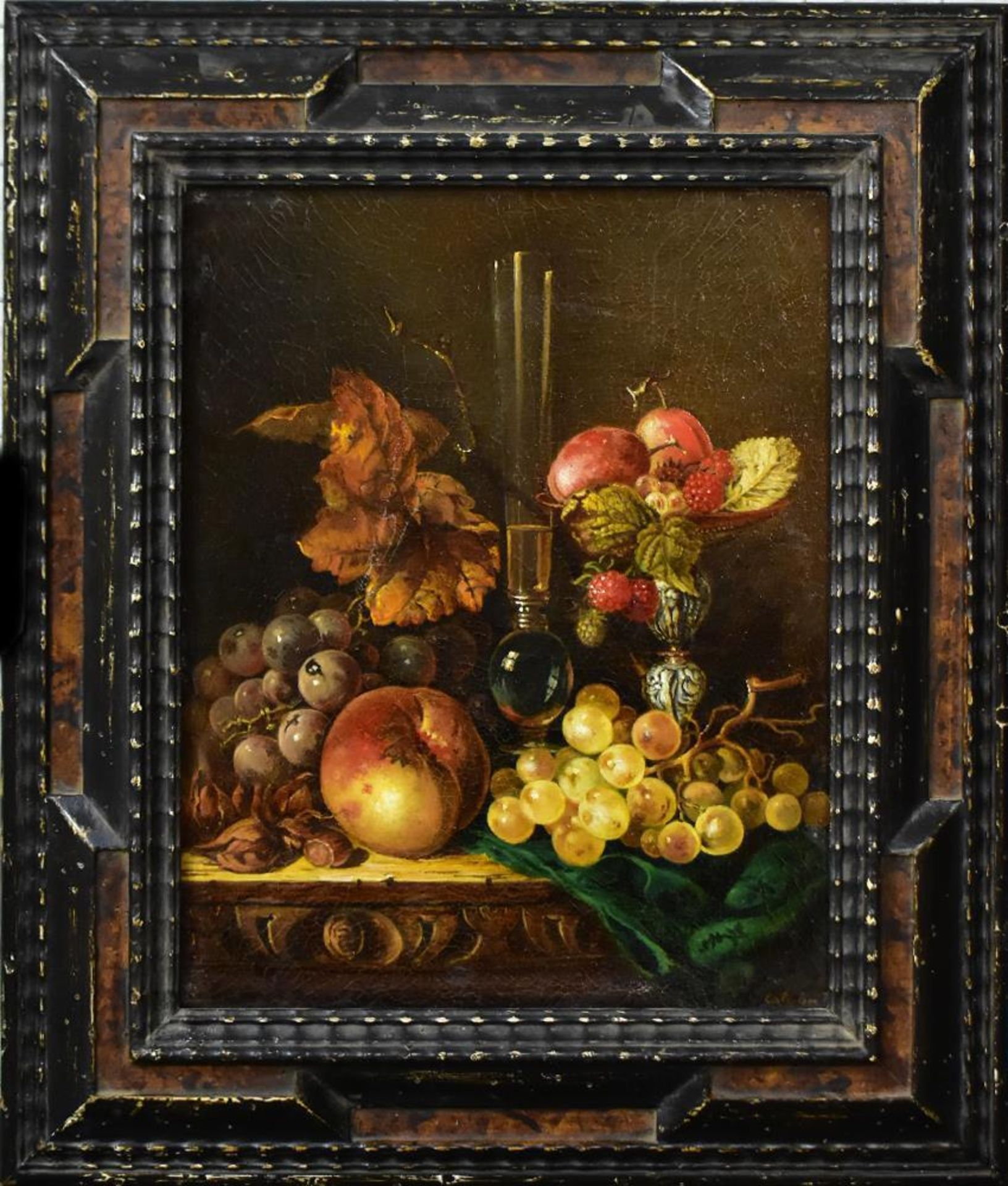 UNBEKANNT. Früchtestillleben. Öl/Leinwand.