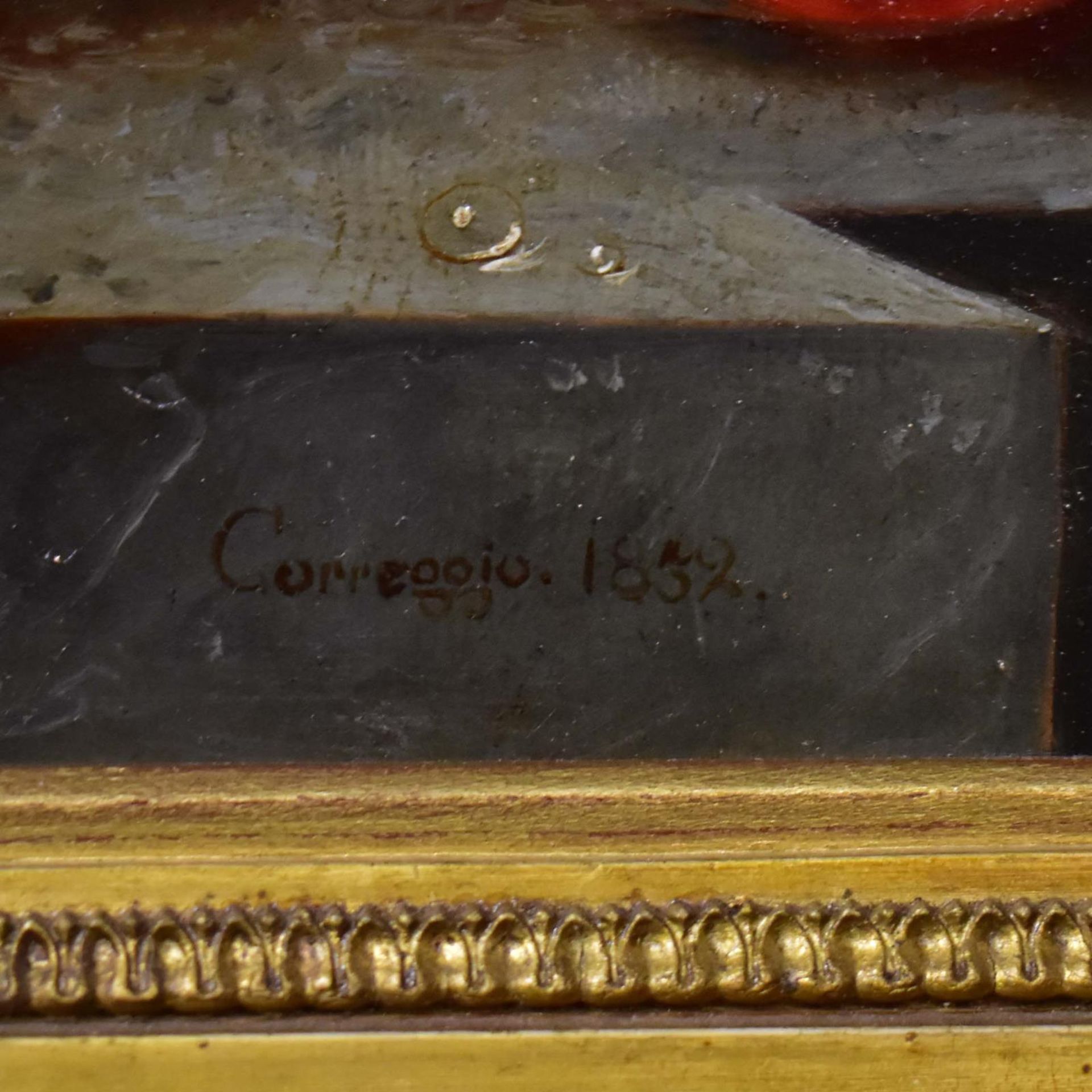 CORREGGIO, JOSEPH. Früchtestillleben. Öl/Karton. - Bild 2 aus 3