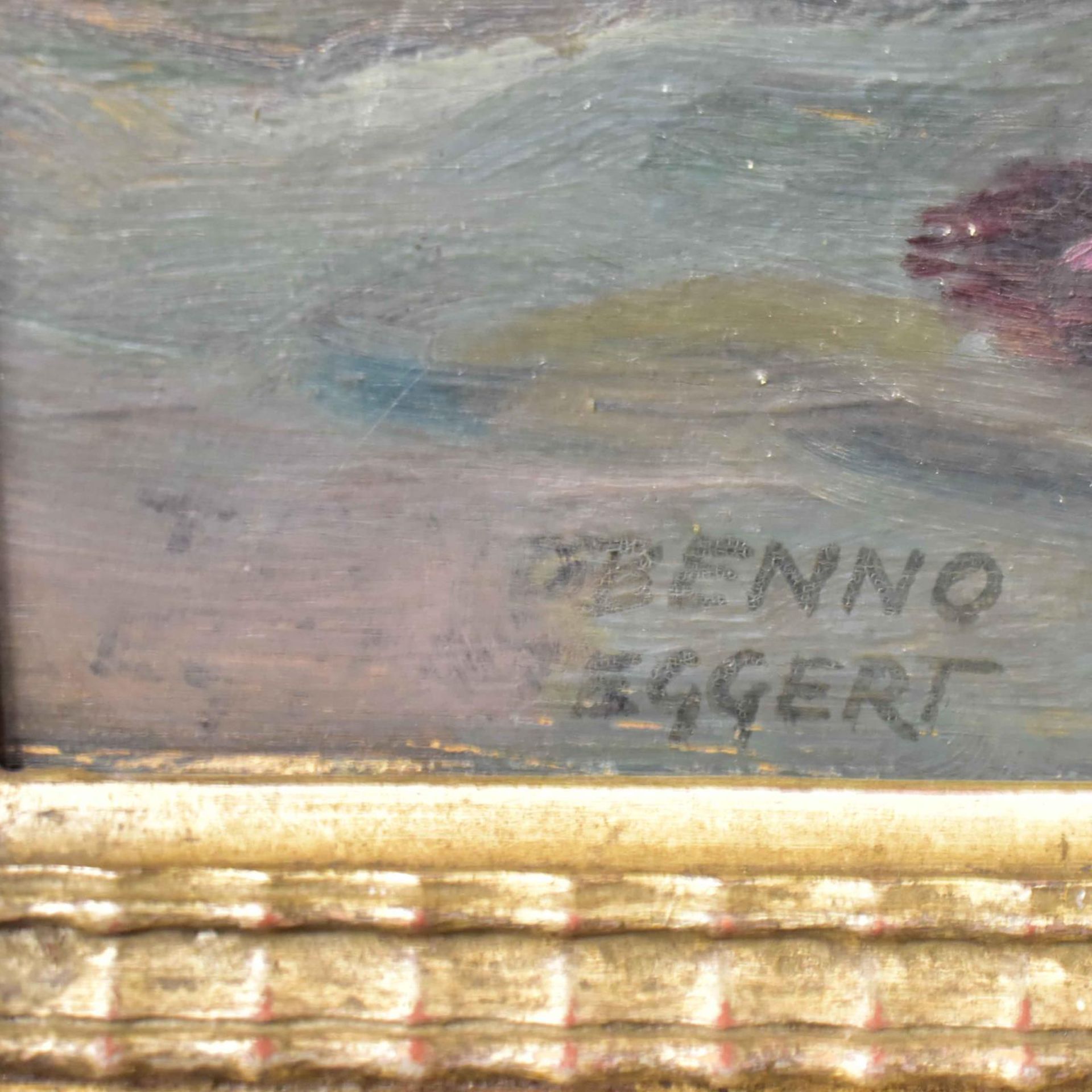 EGGERT, BENNO. Blumenstillleben. Öl/Holz. - Bild 2 aus 3