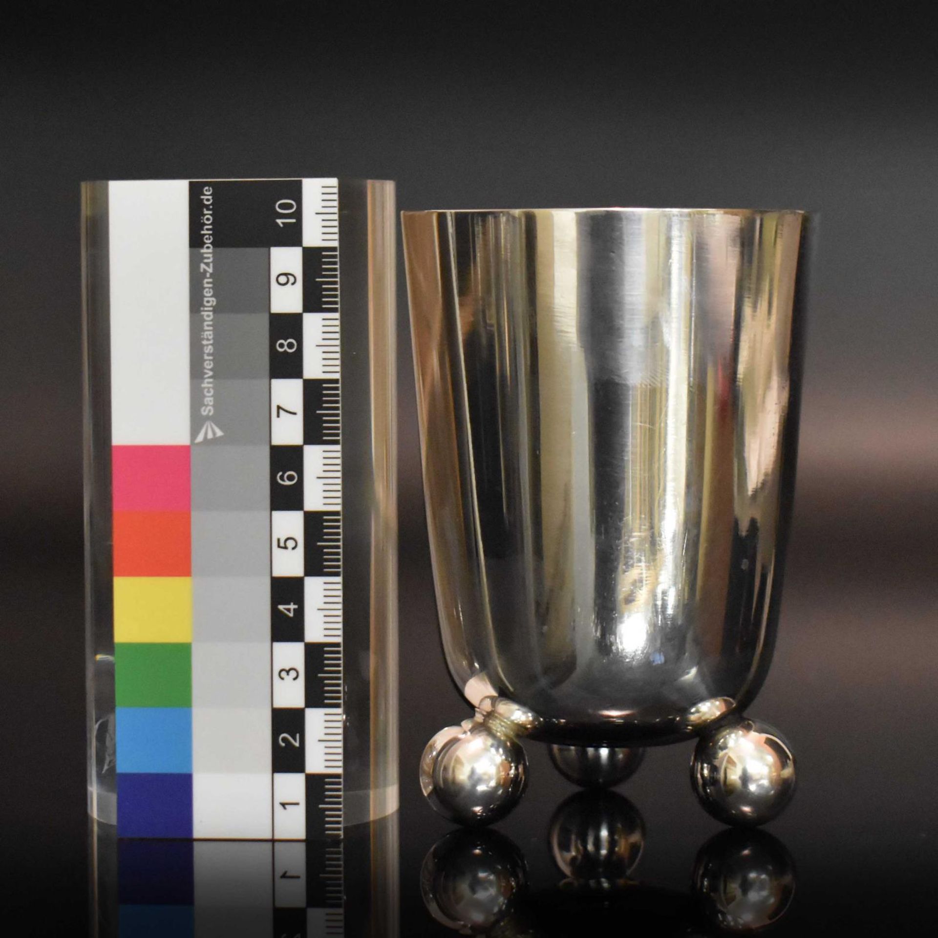 Kugelfußbecher. Düsseldorf, 20. Jh., Vereinigte Silberwarenfabriken | Silber. - Bild 2 aus 3