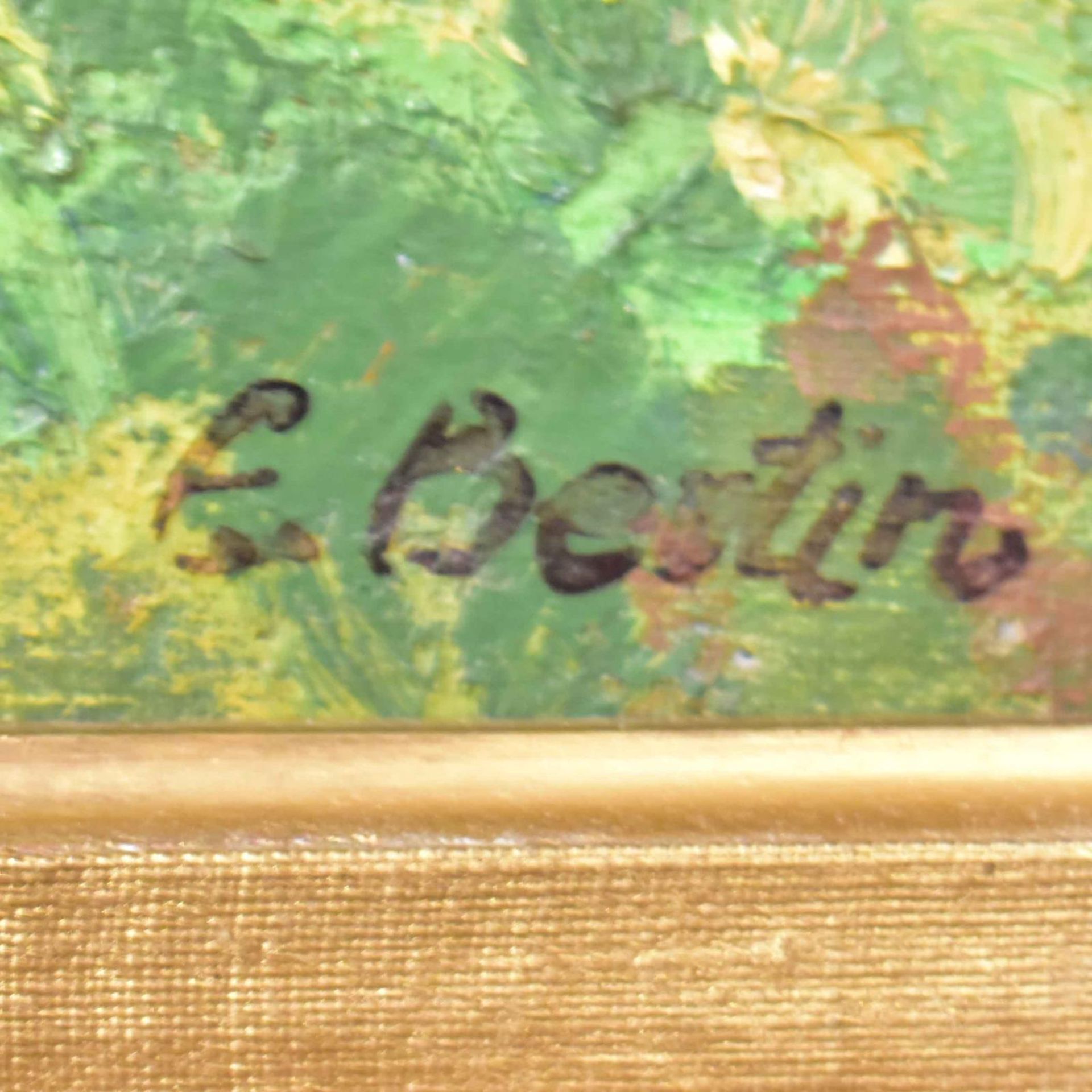 BERTIN, EMIL (WOHL). Stadt in der Provence. Öl/Leinwand. - Bild 2 aus 3