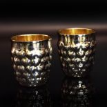 Zwei Herzbecher. Italien, Florenz, 20. Jh., Pampaloni | Silber, innen vergoldet.