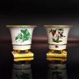 Zwei Vasen. Herend | Porzellan, Farb- und Goldstaffagen.