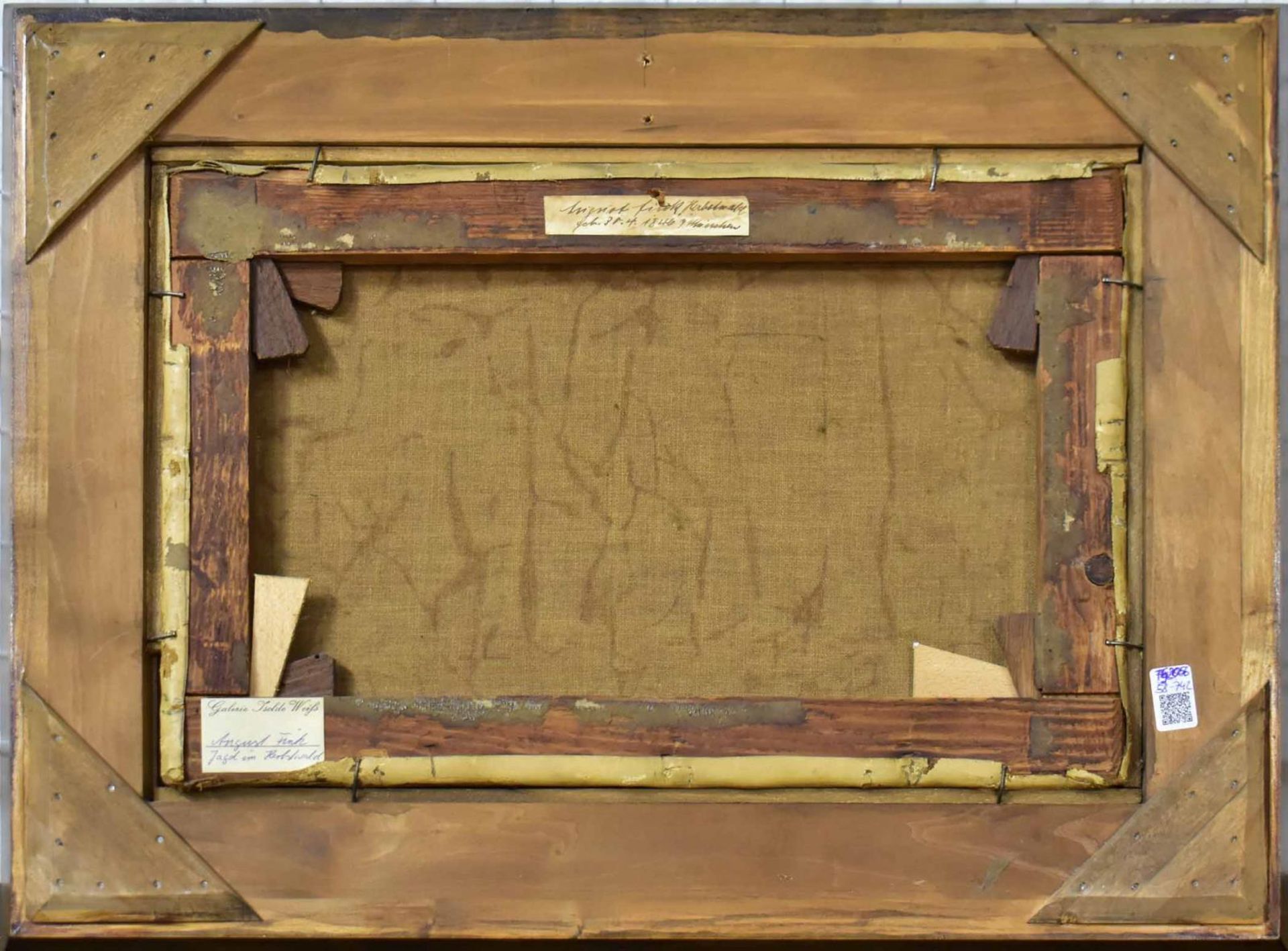 FINK, A.. Jagd im Spätherbst. Öl/Leinwand. - Bild 3 aus 3