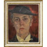 PROTZEN-KUNDMÜLLER, HENNY. Selbstbildnis mit Schleier. Öl/Leinwand.