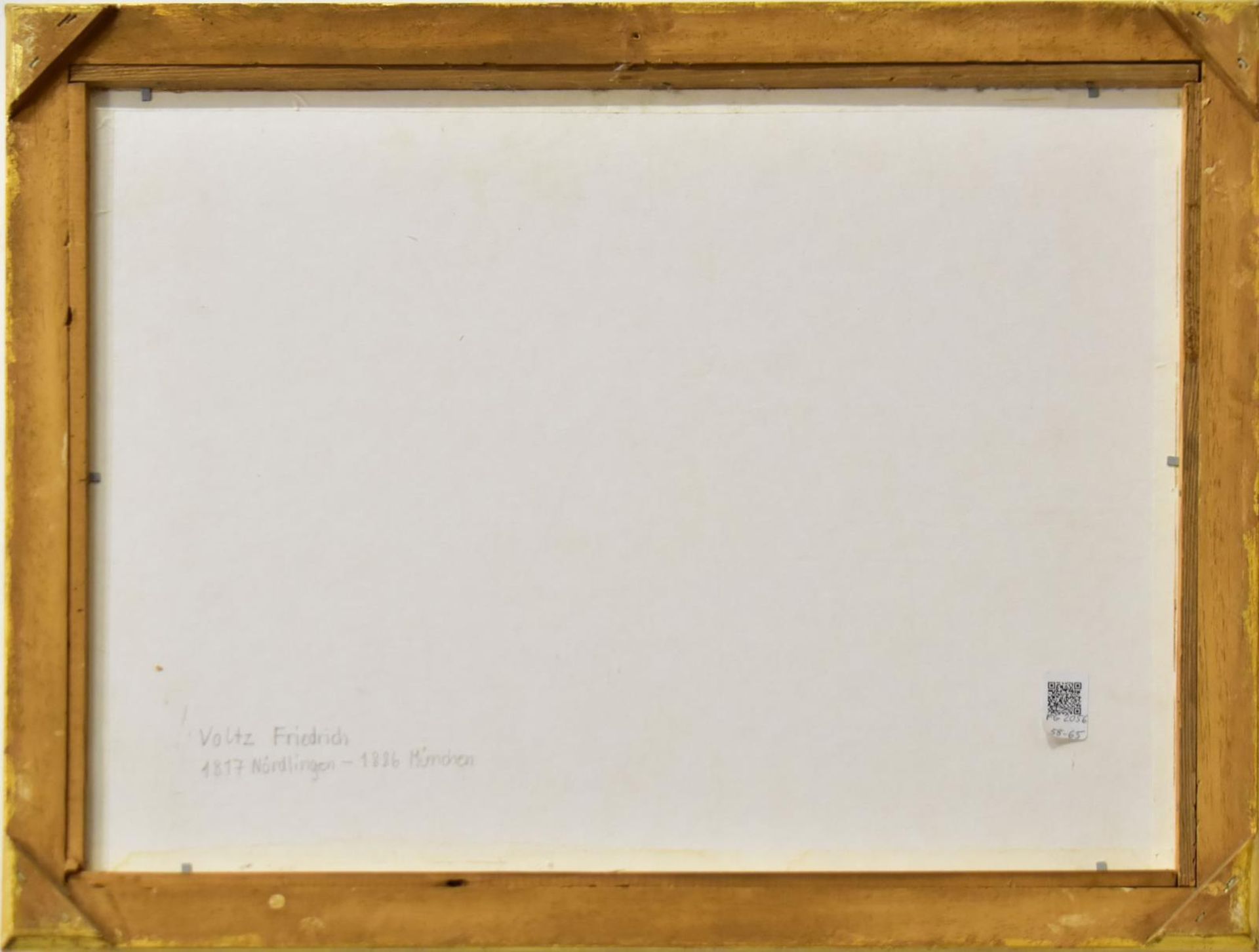 VOLTZ, FRIEDRICH (WOHL). Kuhherde am Wasser. Bleistiftzeichnung, weiß gehöht. - Bild 2 aus 2