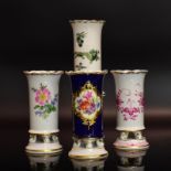 Vier Vasen. Meissen | Porzellan, Farb- und Goldstaffagen.