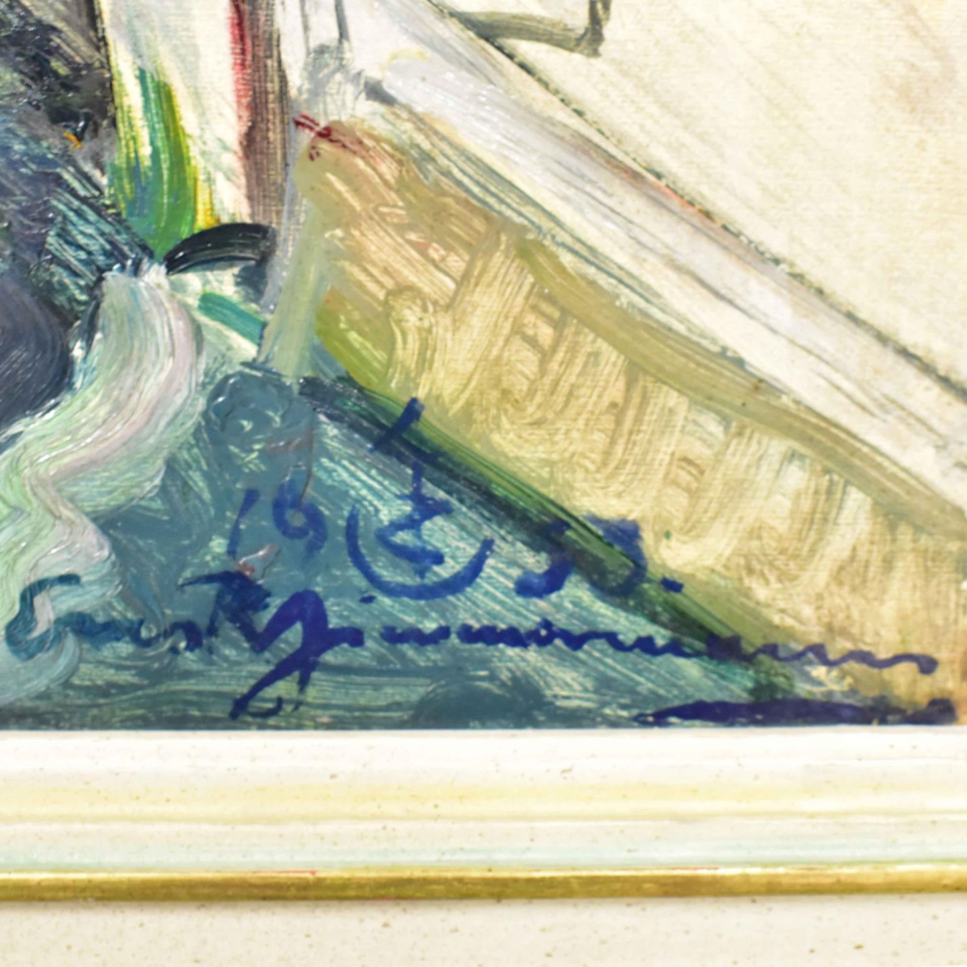 ZIMMERMANN, ERNST REINHARD. Kanal in Venedig. Öl/Karton. - Bild 2 aus 3