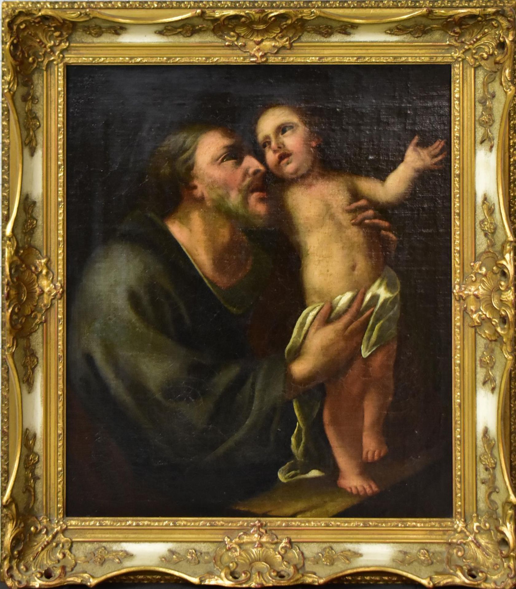 UNBEKANNT. Hl. Josef mit dem Christusknaben. Öl/Leinwand.