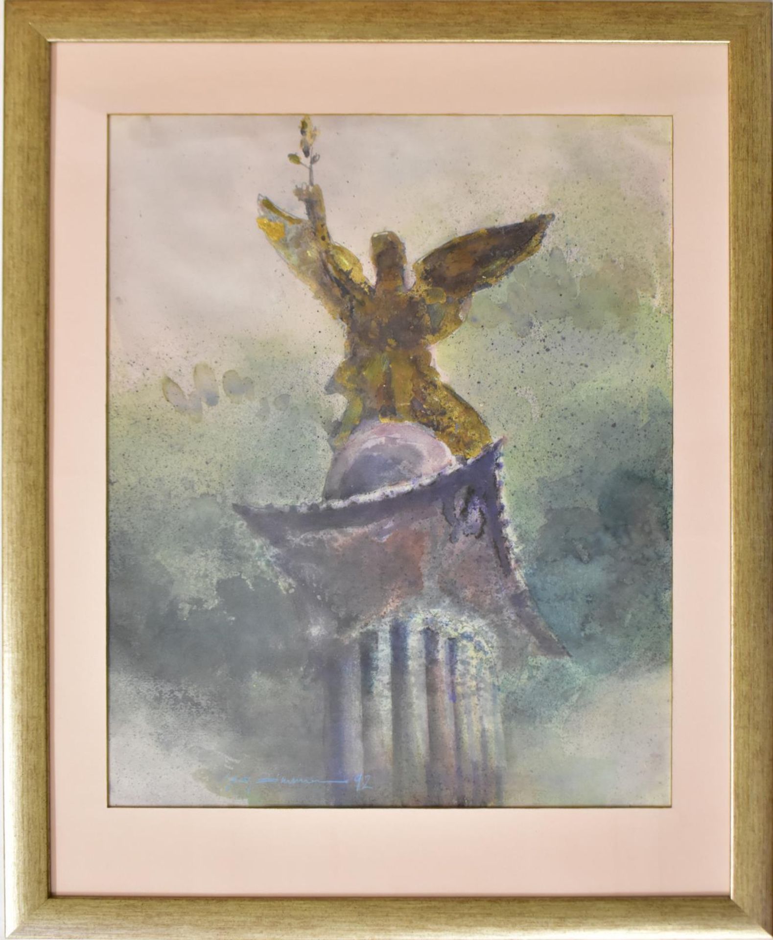 ZIMMERMANN, GEORG. Der Friedensengel. Mischtechnik.