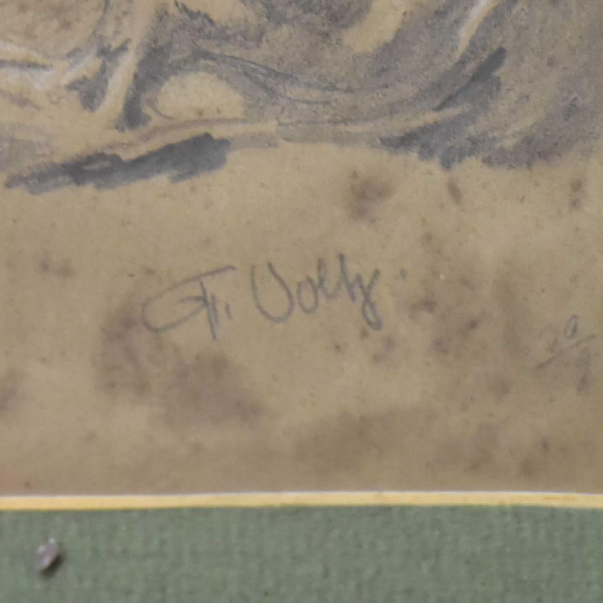 VOLTZ, FRIEDRICH (WOHL). Rastende Kühe. Ein Paar Bleistiftzeichnungen, weiß gehöht. - Bild 3 aus 3