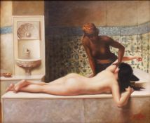 Konrad KUJAU (1938 - 2000) nach Edouard Bernard DEBAT-PONSAN (1847 - 1913). "Le Massage, scène de h