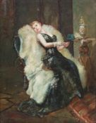 W. TISCHBEIN (XX). Dame im Salon.