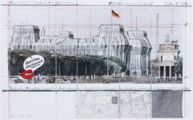 Christo und Jeanne-Claude (1935 - 2020 / 1935 - 2009). "Wrapped Reichstag".