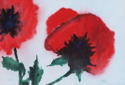 Konrad KUJAU (1938 - 2000) nach Emil NOLDE (1867 - 1956). "Roter Mohn".