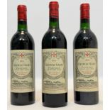 3 Flaschen Rotwein. 1988. Château Gazin Pomerol.