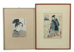 Zwei Holzschnitte Japan, 18. und 19.