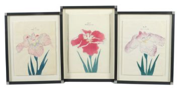 3 Farbholzschnitte Japanische Schule,