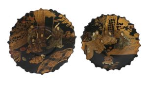 2 Lackteller Japan, Mitte 20. Jh.,