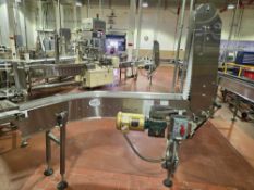 114" L X 8" W BMI Plastic Modular Belt Turn Conveyor