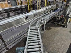 140" L X 12.5" W Band Driven Roller Conveyor