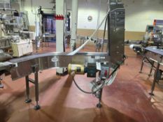 116" L X 8" W BMI Plastic Modular Belt Turn Conveyor