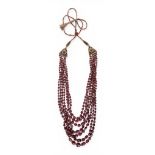 Indian, Antique, An impressive spinel and diamond bead necklace