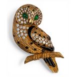 Van Cleef & Arpels, An exquisite diamond and gem-set owl brooch