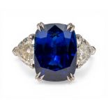 A fine sapphire and diamond ring, circa 1990