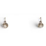 Antique, A pair of diamond ear studs