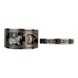 Hermès, Two Grand Apparat black enamel bangles