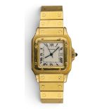 Cartier, A heavy 18k yellow gold automatique Santos wristwatch