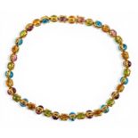 Bulgari style, Multi gem-set, 18k yellow gold and diamond necklace