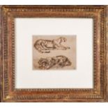 Eugène Delacroix (French, 1798-1863), Two studies of wild felines