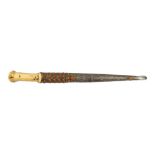 Ottoman, 19th century, a coral set court dagger (hançer)