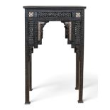 Moorish, a black painted bone inlaid console table