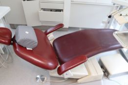 Aidee automatic dental chair with foot controls and instrument table