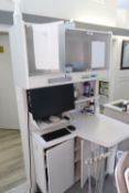 Aidee Dental Furniture model 5551 including contents, with computer monitor but no desktop PC