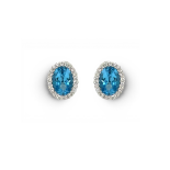 18ct Blue Topaz & Diamond Stud Earrings