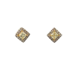 Pair of Fancy Yellow Diamond Stud Earrings