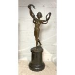 BRONZE SNAKE CHARMER FIGURE - 35.8CMS (H) APPROX