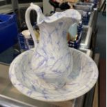 MARBLE EFFECT WASH BOWL & JUG