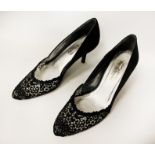 PAIR OF RUSSELL & BROMLEY BLACK LACE SHOES SIZE (7) WITH BOX