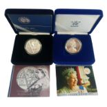 Elizabeth II 2001, 2002 silver proof £5 (2) (COIN)
