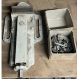 A Pratt Burnard GO3318 4" four jaw independent lathe chuck boxed also, a Clarke CV100B press mill