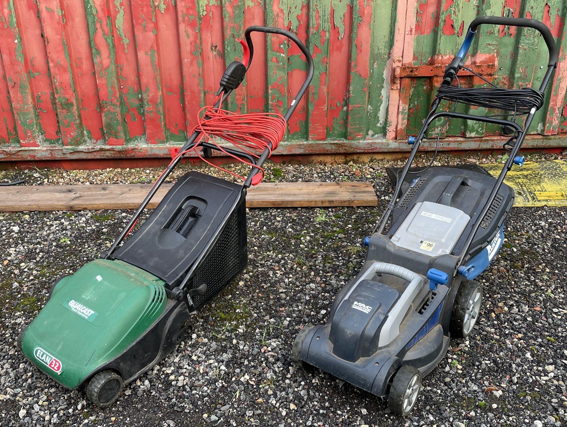 A Mac Allister electric lawn mower, together with a Qualcast Elan 32 electric lawn mower. (2)