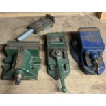 An Abwood drill press machine vice 30cm also, three further drill press machine vice. (4).
