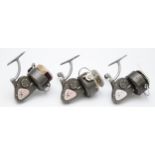 Hardy Bros Ltd, three 'The Exalta' Mark II fishing reels all left hand wind.