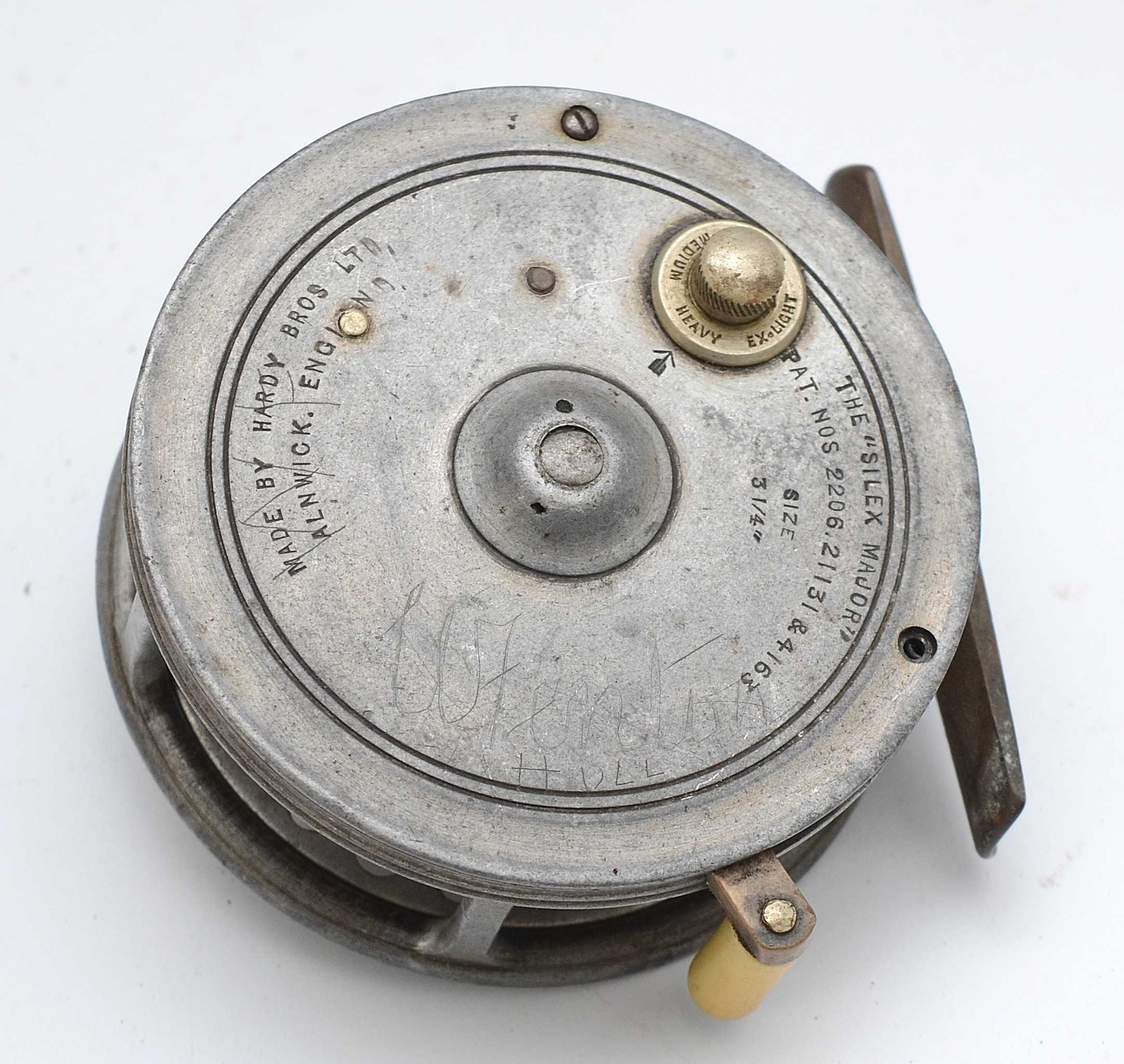 Hardy Bros Ltd, The 'Silex Major ventilated fly fishing reel, brass foot, twin handles (one lacking) - Image 3 of 3